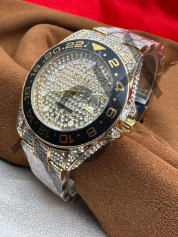 Rolex round gold dial full diamond (5A Quality)