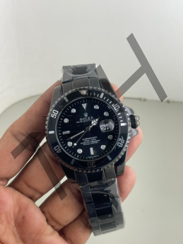 Rolex round black dial black chain (5A Quality)