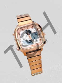 Fossil dual time square rosegold dial (5A Quality)