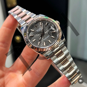 Rolex oyster-perpetual rosegold-grey steel dial (7AA Qaulity)